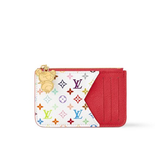 Louis Vuitton x Murakami Romy Monogram Empreinte Card Holder Wallet Kawaii Pink 12cm M14155