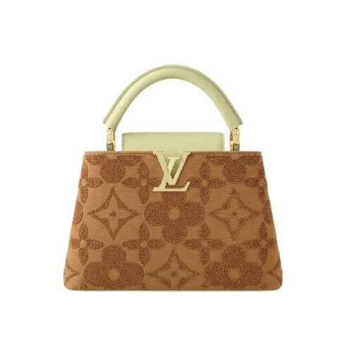 Louis Vuitton Capucines BB Monogram Canvas Top Handle Bag Green Brown 27cm