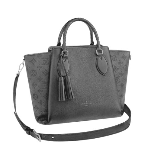 Louis Vuitton Haumea Mahina Leather Tote Bag Dark Grey 30cm