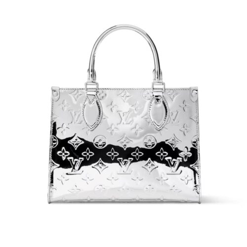Louis Vuitton Onthego PM Monogram Miroir Tote Bag Silver 25cm M26373