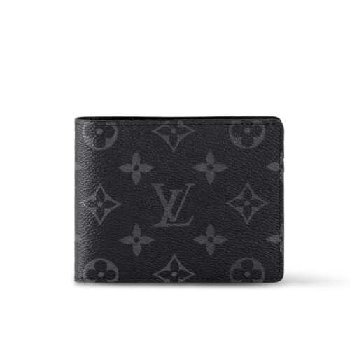 Louis Vuitton Multiple Monogram Eclipse Canvas Wallet Black 11cm M61695
