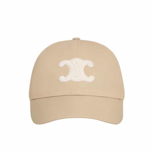 Celine Triomphe Baseball Cap Cotton Beige