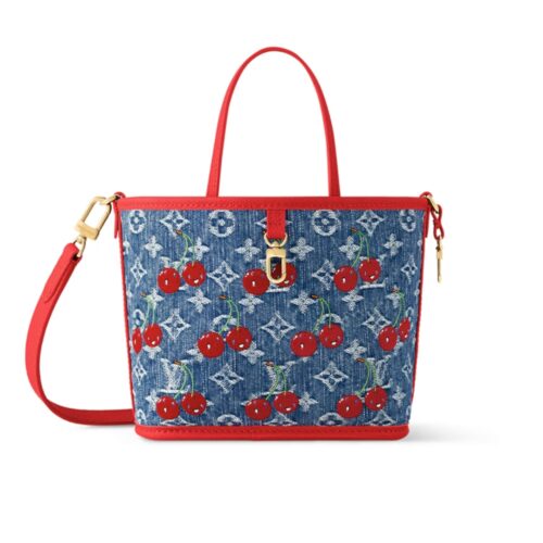 Louis Vuitton X TM Neverfull Inside Out BB Monogram Denim Tote Bag Blue 26cm M14997