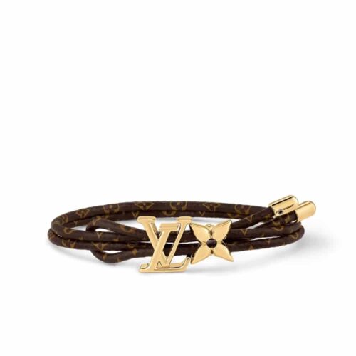 Louis Vuitton LV Bloom Monogram Cord Bracelet Brown M8416Z