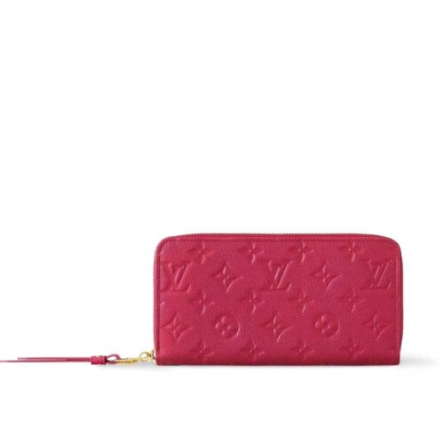 Louis Vuitton Zippy Monogram Empreinte Wallet Dark Pink 19cm M83639