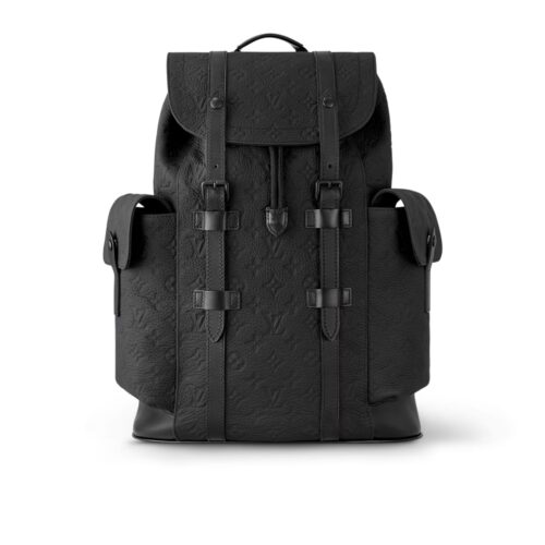 Louis Vuitton Christopher MM Monogram Leather Backpack Black 45Cm M55699