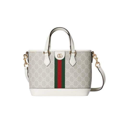 Gucci Ophidia Small GG Monogram Tote Beige And White 22Cm 836848 FAE0J 9643
