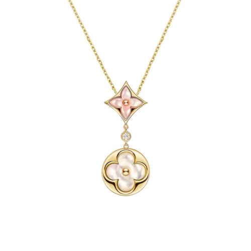 Louis Vuitton Colour Blossom Pearl Rose Gold Necklace Gold Q94355