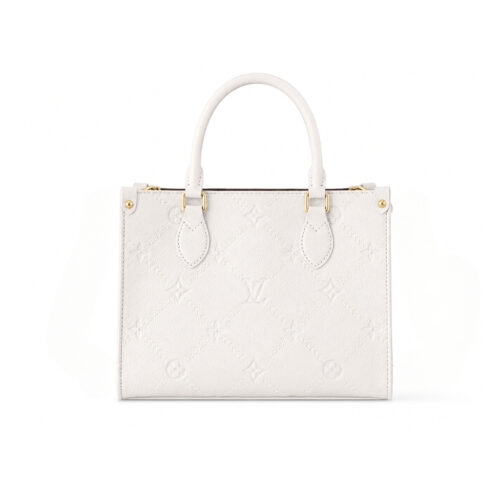 Louis Vuitton Onthego PM Monogram Empreinte Couture Handbag Ivory 25cm