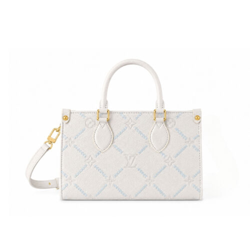Louis Vuitton Onthego East West Monogram Empreint Couturee Handbag Ivory 25cm M29487