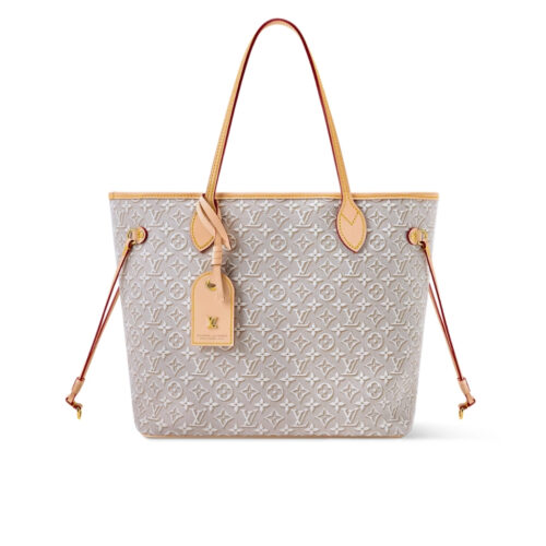 Louis Vuitton Neverfull MM Monogram Emblème Tote Bag Gray 32cm M2A381