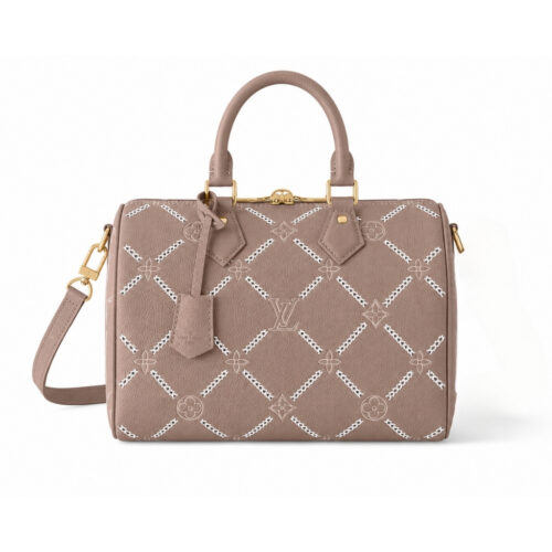 Louis Vuitton Speedy Bandoulière 30 Monogram Empreinte Couture Handbag Hazelnut 30cm