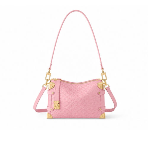 Louis Vuitton Side Trunk MM Minigram Canvas Shoulder Bag Pink 23cm