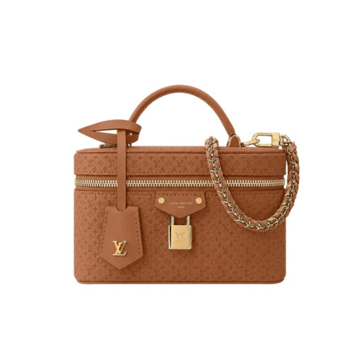 Louis Vuitton Vanity Chain Pouch Minigram Canvas Handbag Noisette 19cm