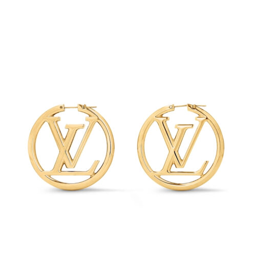 Louis Vuitton Louise Hoop Gold Tone Earrings M64288