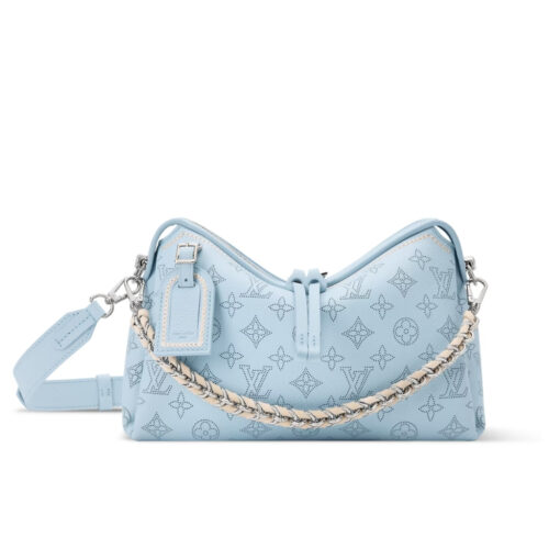 Louis Vuitton Hand It All PM Mahina Leather Shoulder Bag Bleu Olympe 29cm M29317