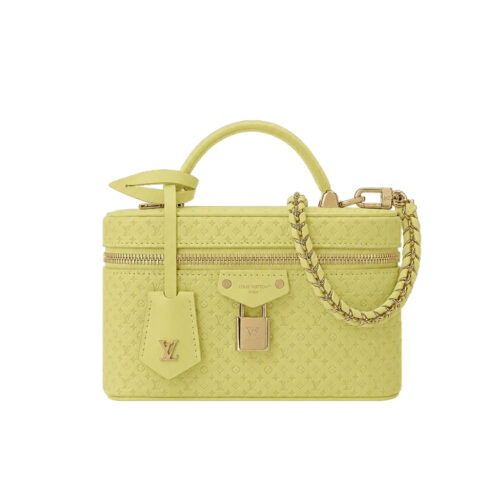 Louis Vuitton Vanity Chain Pouch Minigram Canvas Handbag Yellow Lemon 19cm