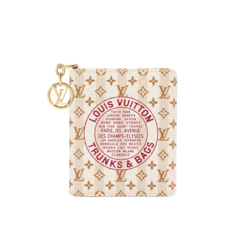 Louis Vuitton Charms Pocket Wallet LV Stamp Nude Rose 10cm