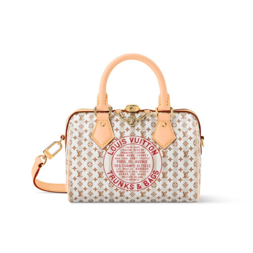 Louis Vuitton Speedy Bandoulière 20 Monogram Canvas Handbag LV Stamp Nude Rose 20Cm M29459