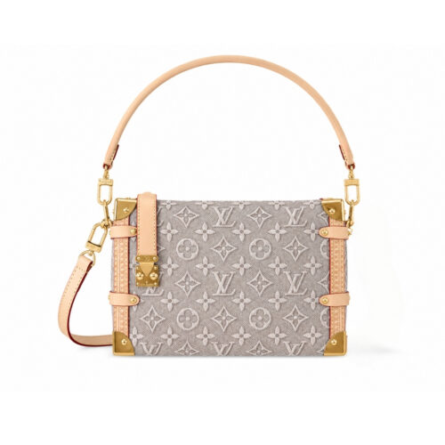 Louis Vuitton Side Trunk MM Monogram Emblème Shoulder Bag Gray 23cm