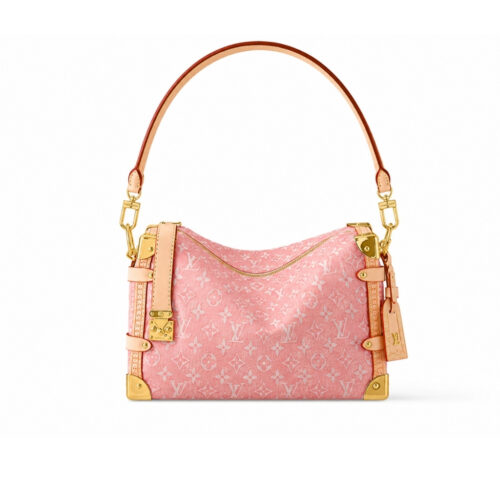 Louis Vuitton Side Trunk MM Monogram Emblème Shoulder Bag Pink 23cm