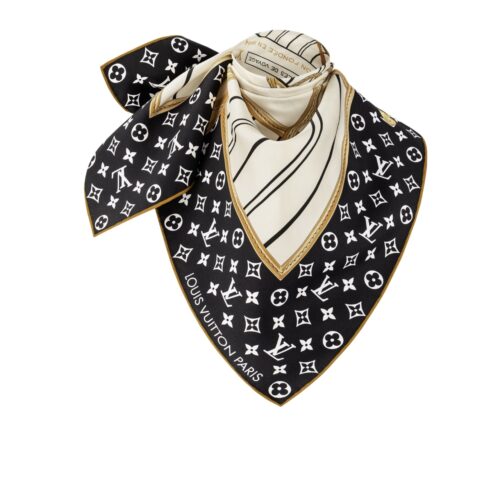 Louis Vuitton My Neverfull Printed Silk Square Scarf Black 90cm M96471