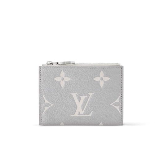 Louis Vuitton Lisa Bicolor Monogram Empreinte Leather Wallet Brume Gray 11cm M13797