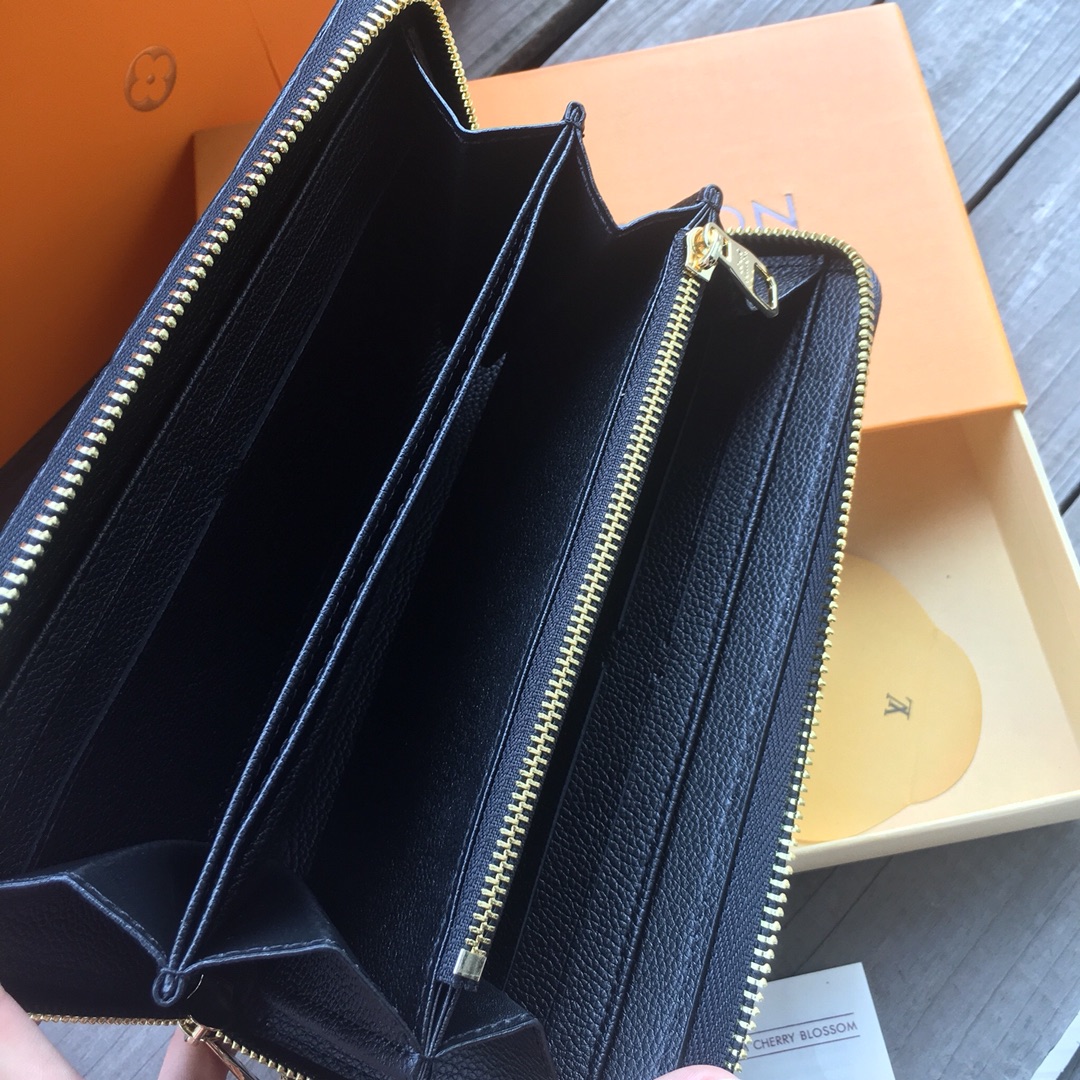 Louis Vuitton Zippy Monogram Empreinte Wallet Black 19cm M61864 - Image 7