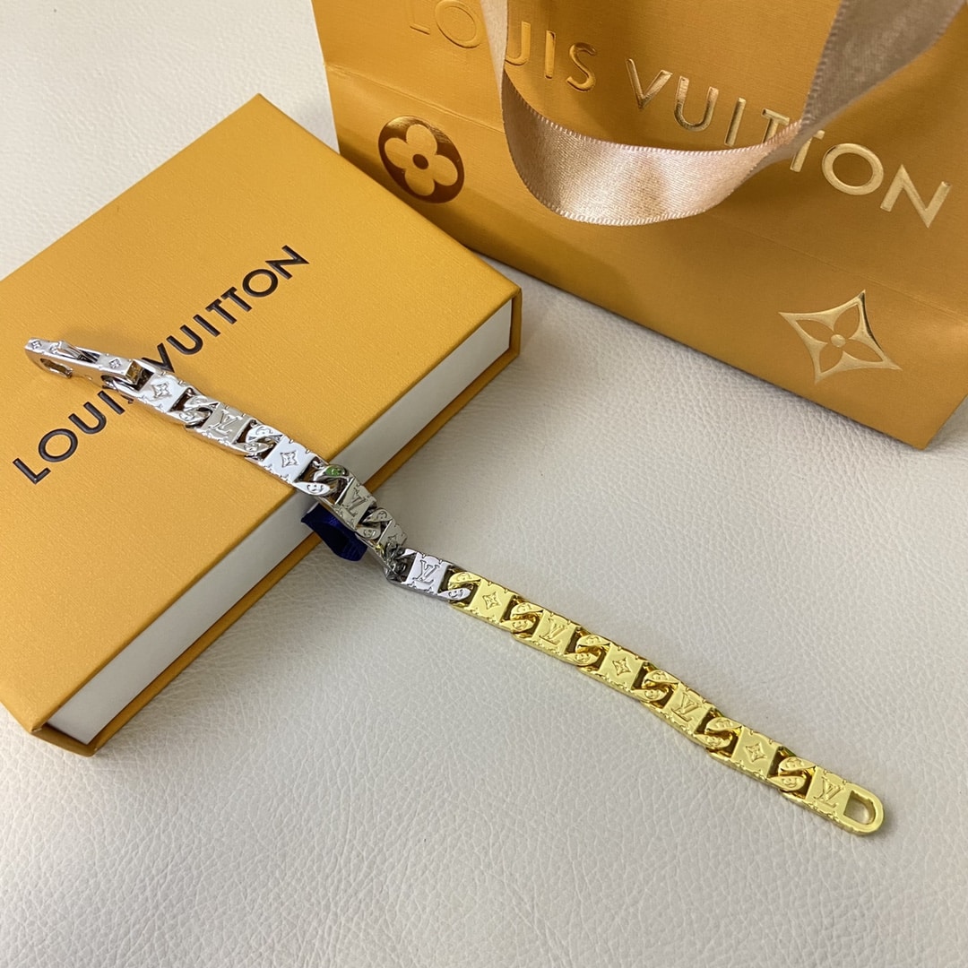 Louis Vuitton Monogram Tied Up Metal Bracelet Gold And Silver M1306L - Image 4