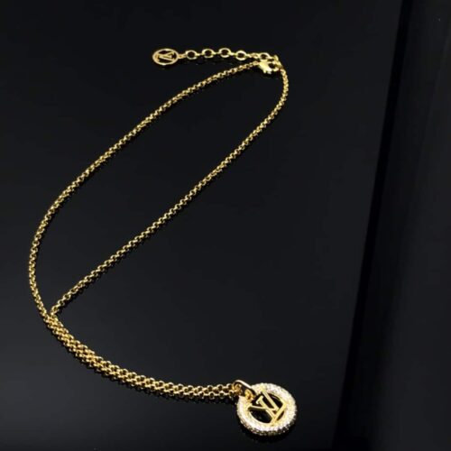 Alternative view of Louis Vuitton Louise By Night Crystal Gold Tone Necklace M00759