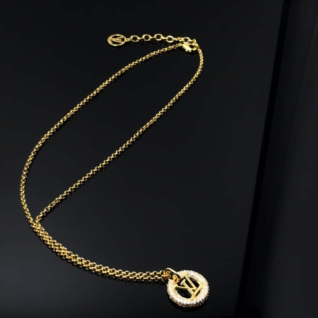 Louis Vuitton Louise By Night Crystal Gold Tone Necklace M00759 - Image 2