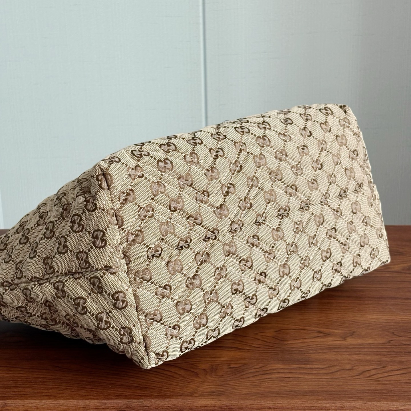 Gucci Marmont Medium GG Canvas Tote Bag Sand And Dark Brown 30cm 855279 FAF05 9651 - Image 5