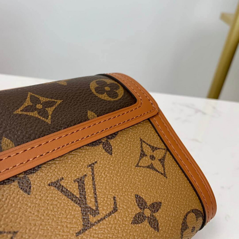 Louis Vuitton Dauphine Compact Monogram Reverse Canvas Wallet Brown 12cm M68725 - Image 6