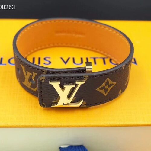 Alternative view of Louis Vuitton Monogram Leather Bracelet Brown Gold